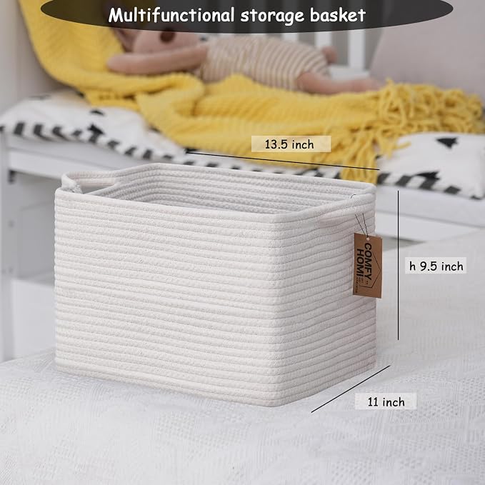 COMFY-HOMI Cotton Rope Woven Basket - Image 3