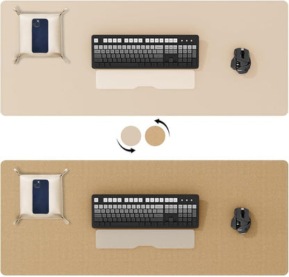 DAWNTREES Dual Sided Desk Mat, Leather Desk Pad, Cork Desk Mat Protector - Image 2