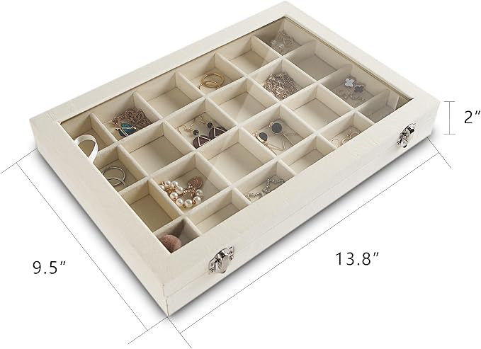 Frebeauty 24 Grid Earring Holder Organizer Tray, Jewelry Organizers and Storage - Image 2