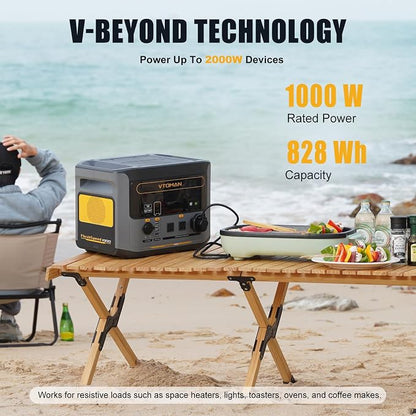 VTOMAN FlashSpeed 1000 Portable Power Station, 828Wh LiFePO4 Battery Solar - Image 4