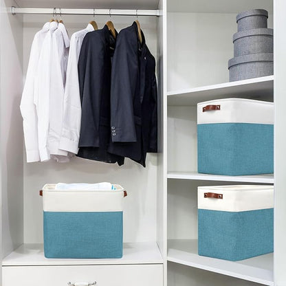 Large Fabric Storage Baskets | 50L Storage Bins, Decorative Linen Closet Baskets - Image 2