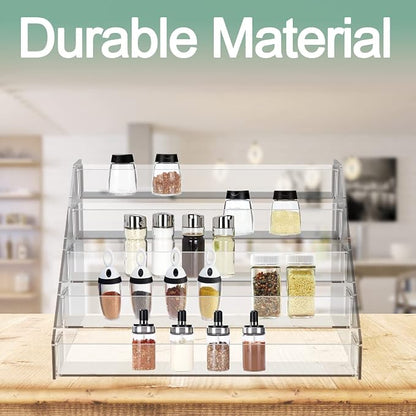 WUIVIUT Spice Rack Organizer For Cabinet, 1 4/5 in/Tier Acrylic Tiered Spice - Image 3