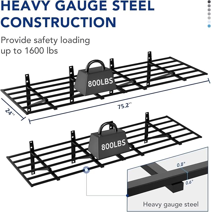 FLEXIMOUNTS 2x6ft Heavy Duty Garage Storage Shelving, 1600lbs Total Weight - Image 3