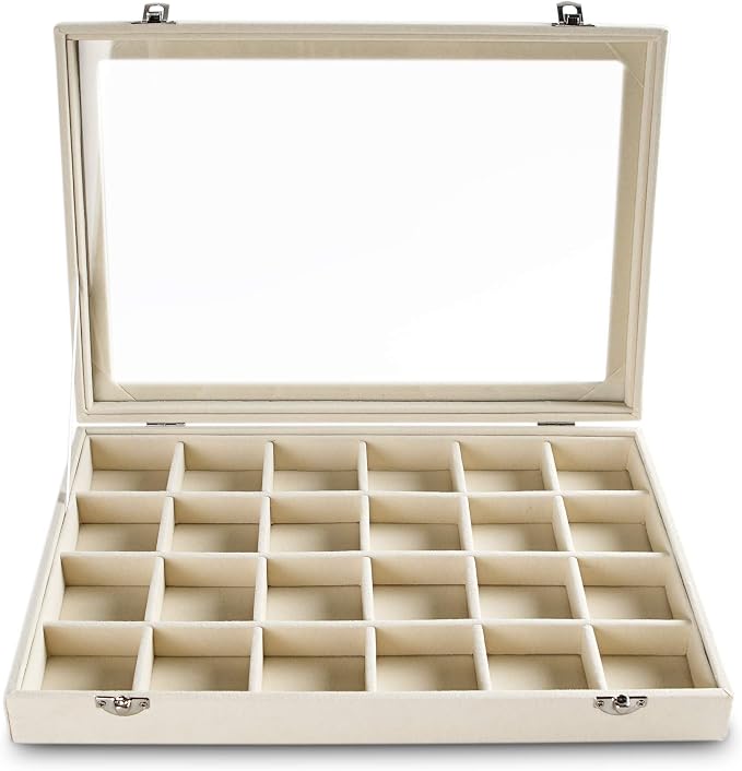 Frebeauty 24 Grid Earring Holder Organizer Tray, Jewelry Organizers and Storage - Image 4