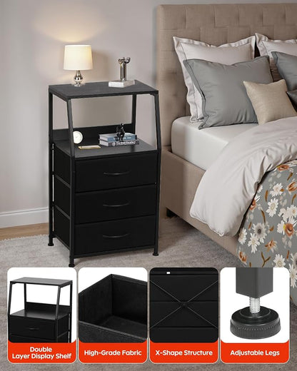 Dresser for Bedroom, Fabric Nightstand Tall Dresser & Chests of Drawers - Image 8