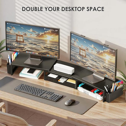 OPNICE Desk Organizers and Accessories, Dual Monitor Stand Riser - Image 4