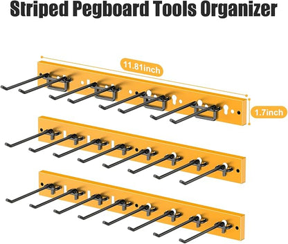 CCCEI 3 Modular Pegboard Strip Storage, Metal Peg Slat Wall Mount - Image 2