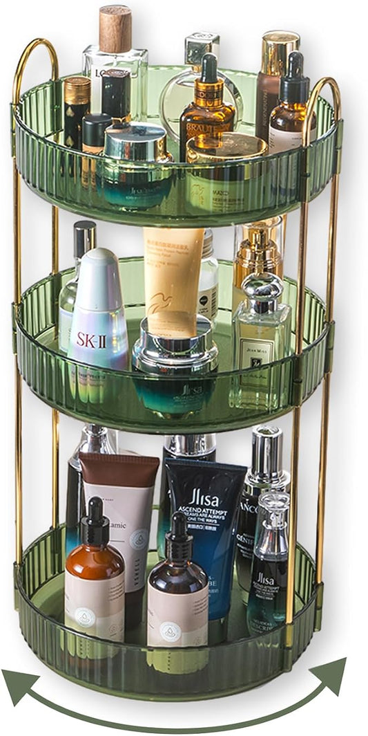 360 Rotating Perfume Organizer, 3 Tier Large Capacity Make Up Organizers and by Asayuee