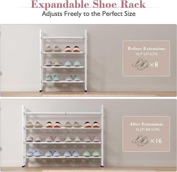 Bumusty 4-Tier Expandable Shoe Rack - Image 5