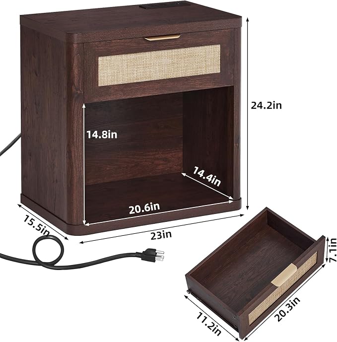 LEYAOYAO Rattan Nightstands Set of 2 - Image 3