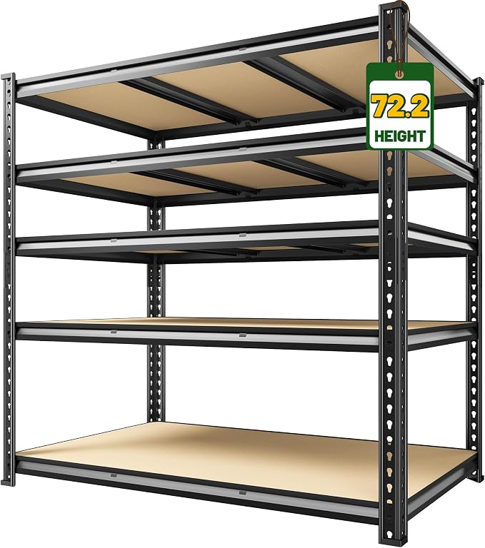 2800 LBS Garage Shelving 72.2" H Garage Storage Shelves, 5 Tier Adjustable by Unknown