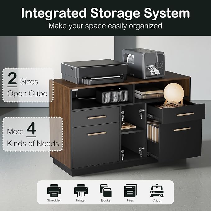 4 Drawer File Cabinet, Wood Filing Cabinet - Image 3