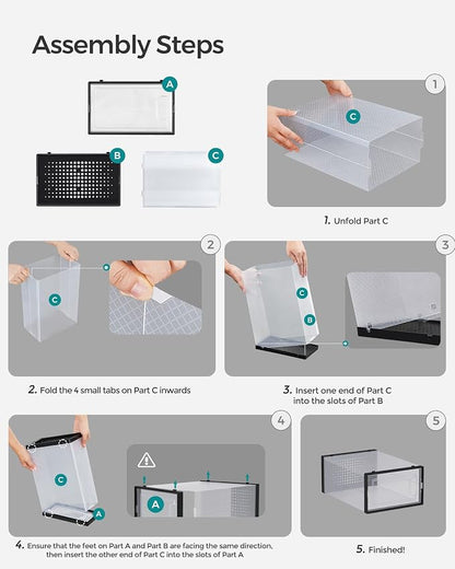 SONGMICS Shoe Boxes, Stackable Clear Plastic Boxes - Image 7