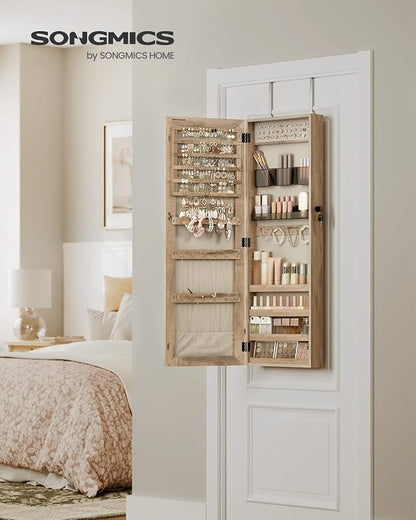 SONGMICS Mirror Jewelry Cabinet Armoire, Wall or Door Mounted Jewelry Storage - Image 8