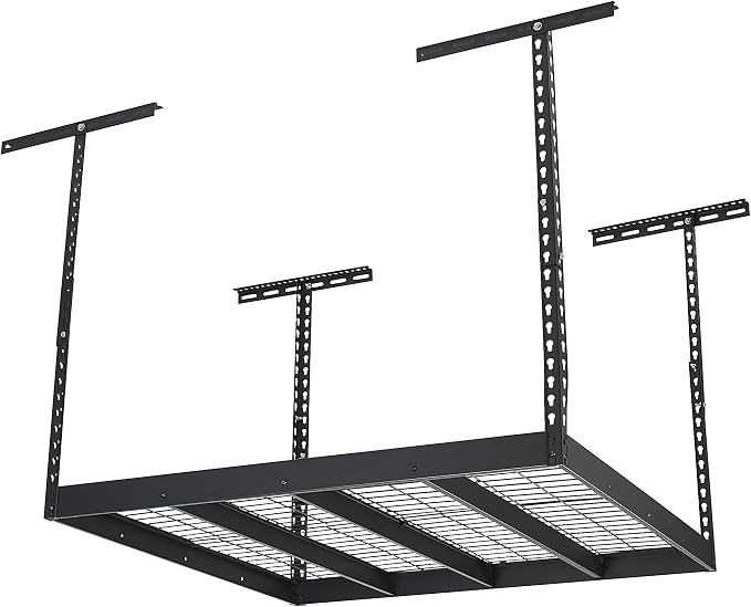 Klutch Overhead Garage Storage Rack — Adjustable Height, 48in.L x 48in.D x by Klutch