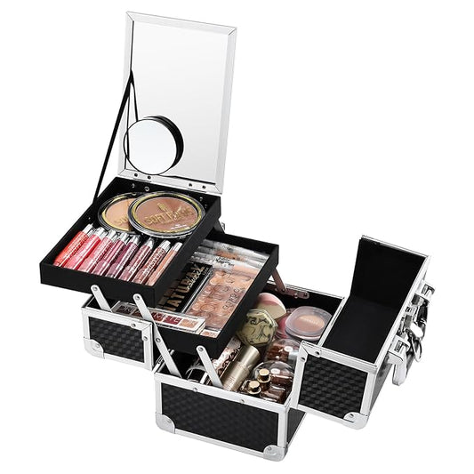 Joligrace Makeup Box Cosmetic Train Case Portable Makeup Organizer Case by Joligrace