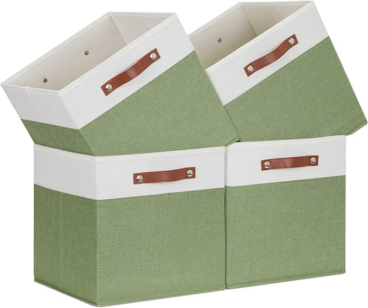 Temary 13 Inch Cube Storage Bin 4 Pack Fabric Storage Cubes Fabric Storage Bin by TEMARY