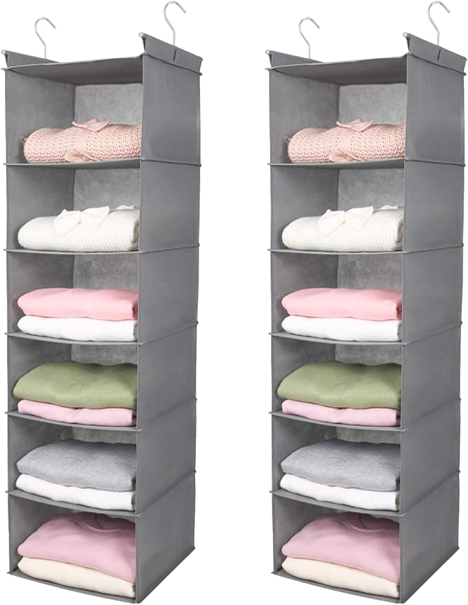 MAX Houser 6 Tier Shelf Hanging Closet Organizer, Closet Hanging Shelf by MAXHouser