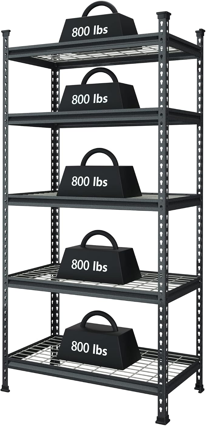 WORKPRO 5-Tier Metal Garage Shelving Unit, 36”W x 18”D x 72”H Storage Shelves - Image 7