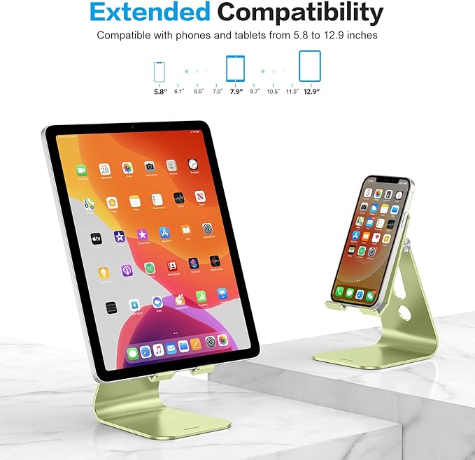 OMOTON Adjustable Tablet Stand for Desk, Upgraded Longer Arms for Greater - Image 2