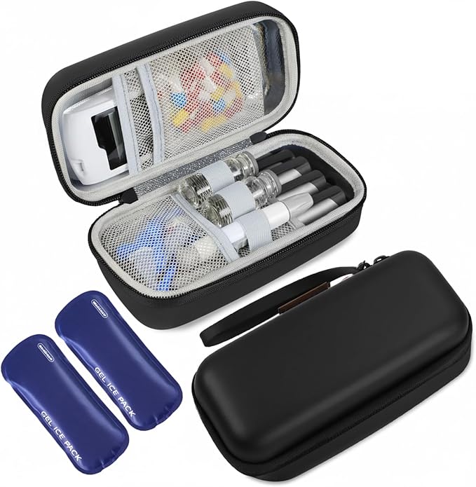 Insulin Cooler Travel Case, Portable Temperature Display Medicine Travel Cooler by Medineed