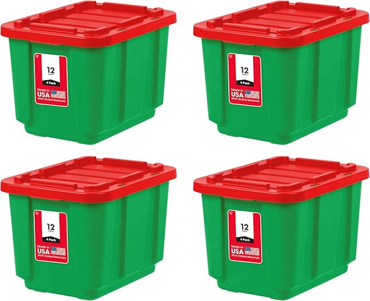 IRIS USA 12 Gallon Heavy Duty Holiday Storage Bins by IRISUSA