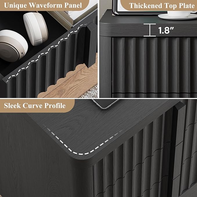 Fluted Dresser for Bedroom, Modern Chest of Drawers - Image 6
