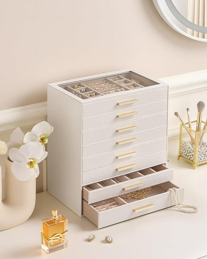 Lolalet Jewelry Box Organizer, 8-Layer Jewelry Organizers and Storage Case - Image 2