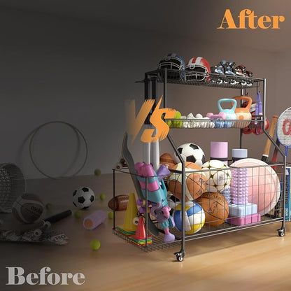 Sports Equipment Organizer, Garage Ball Storage Racks - Image 6
