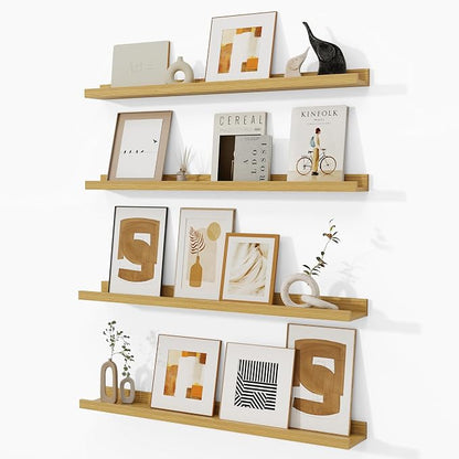 Fun Memories Picture Ledge Shelf, Floating Shelves Set of 4, 32 Inch Picture by FunMemories