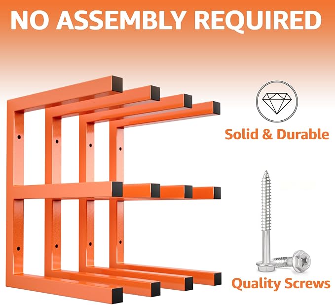 YYR Wood Organizer and Lumber Storage Rack Wall Mount, Heavy Duty Metal Shelf - Image 3