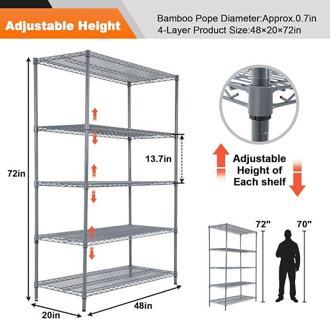 Land Guard 5 Tier Storage Racks and Shelving - Image 2