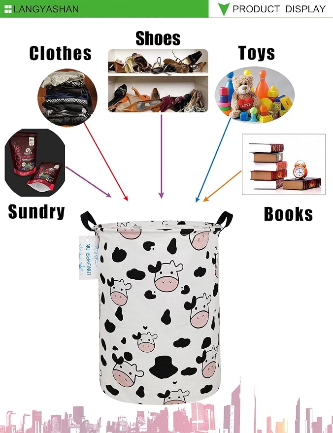LANGYASHAN Storage Bin, Canvas Fabric Collapsible Organizer Basket - Image 4