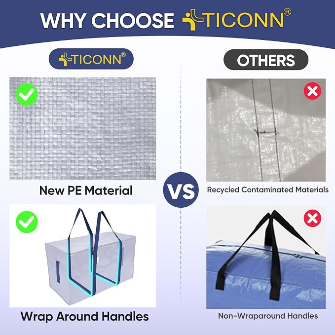 TICONN 2 Pack Extra Large Moving Bags - Image 4