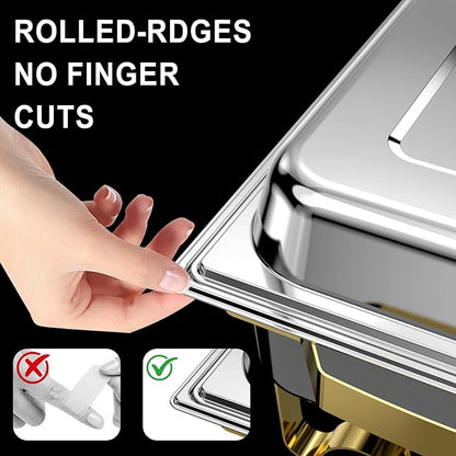 Chafing Dishes for Buffet 4 Pack, 11QT Stainless Steel Food Warmers for Parties - Image 3