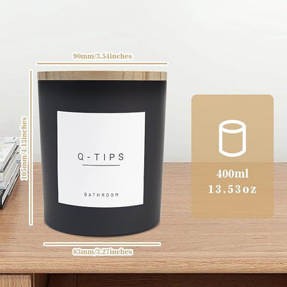 3PCS Modern 13.53oz Black Bathroom Canisters - Image 5