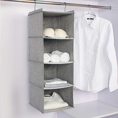 Hanging Closet Organizer, Easy Mount Collapsible 4-Shelf Camper Closet Wardrobe - Image 8