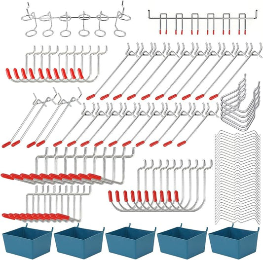 114-Piece Heavy Duty Metal Pegboard Hooks & Organizer Kit by Unknown