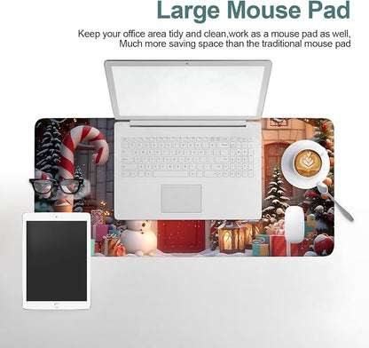 Christmas Scene Gaming Mouse Pad 31.5"x11.8"Desk Mat Anti-Slip Rubber Base & - Image 6