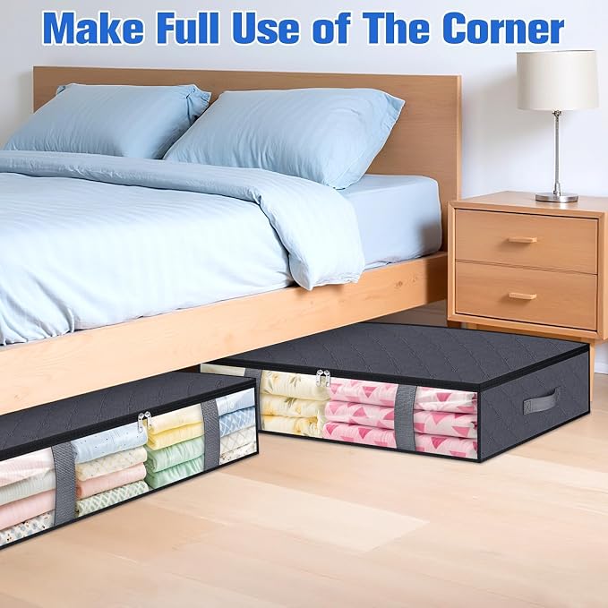 Under Bed Storage Containers, 4 Pack Blanket Storage Bags, Collapsible Storage - Image 7