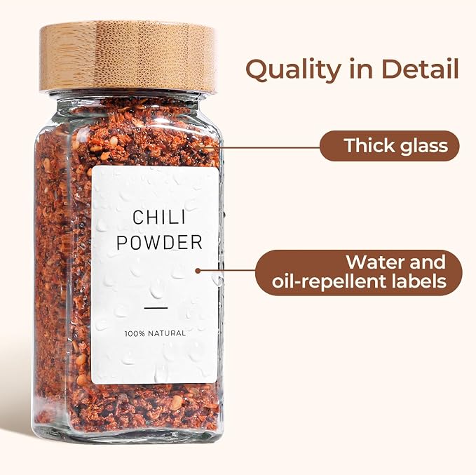 ComSaf 4 oz 6Pcs Glass Spice Jars - Image 4