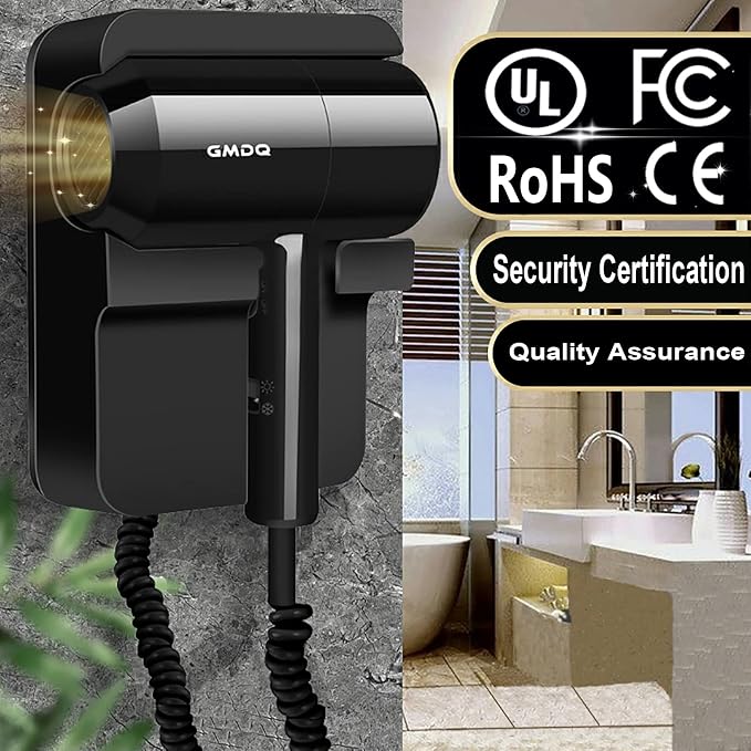 Hotel Wall Mounted Hair Dryer for Bathroom, Restroom Professional Blow Dryer - Image 4