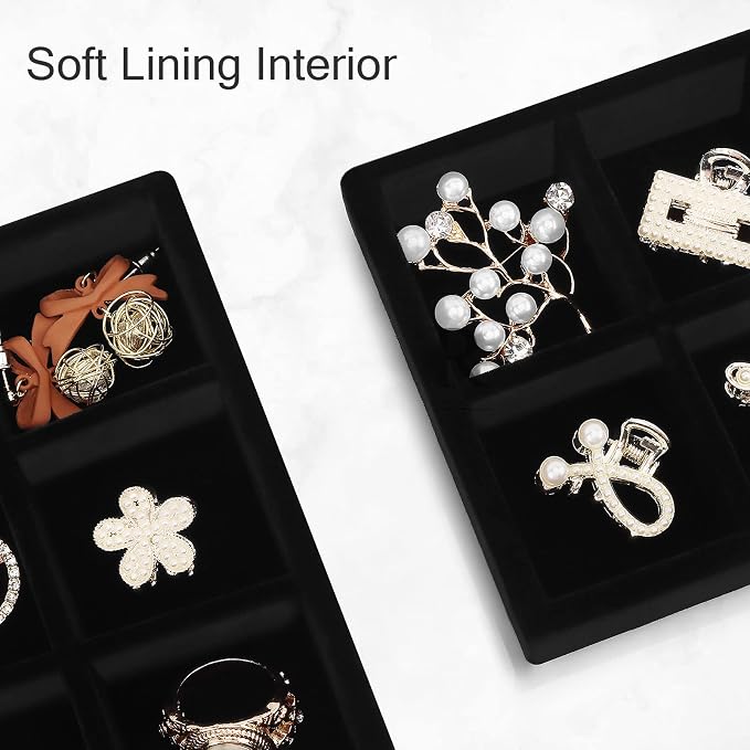 DesignSter Small Jewelry Tray-Ring Organizer 2PCS Premium Velvet Rings Earrings - Image 4