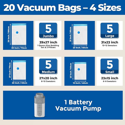ETENWOLF 20 Pack Vacuum Storage Bags - Image 2