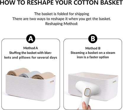 Large Storage Baskets for Shelves, Closet Organizers Bins for Clothes Blanket - Image 7