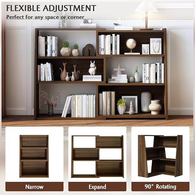 IOTXY Wooden Extendable Shelf Bookcase - Image 3