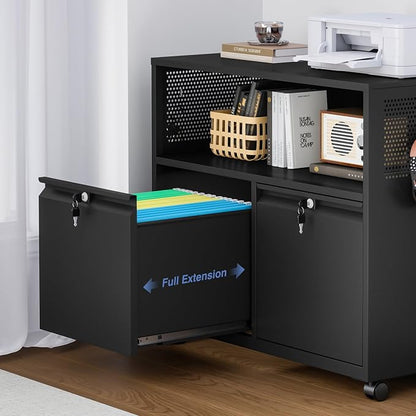 Metal File Cabinet, 2 Drawer Filing Cabinet - Image 6