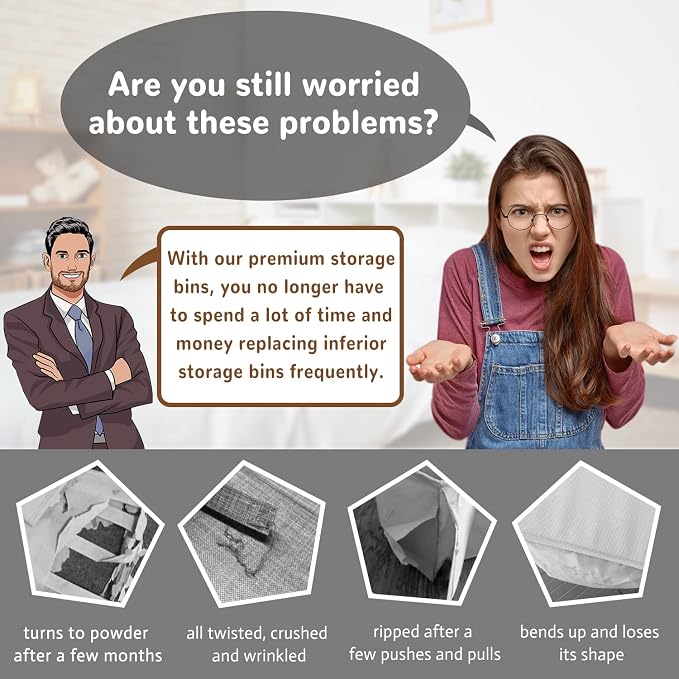 Posprica Foldable Storage Bins, 13×13 Storage Cubes Basket Containers - Image 2