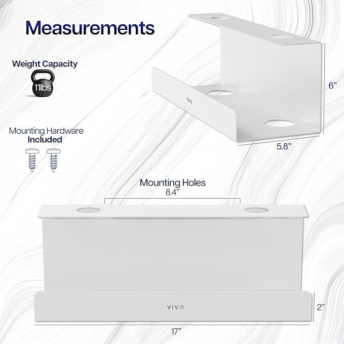 VIVO Under Desk 17 inch Extra Deep Cable Management Trays, Power Strip Holders - Image 3