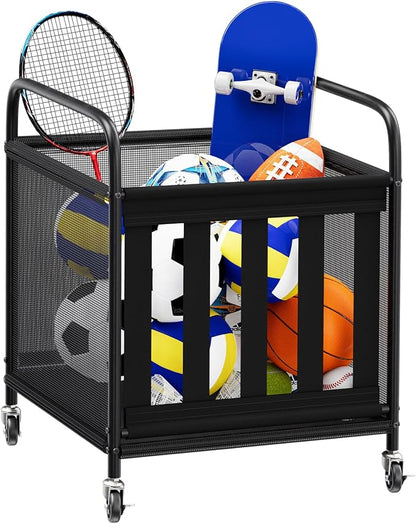 Ball Storage Cart, Sports Equipment Organizer by STORENIZATION